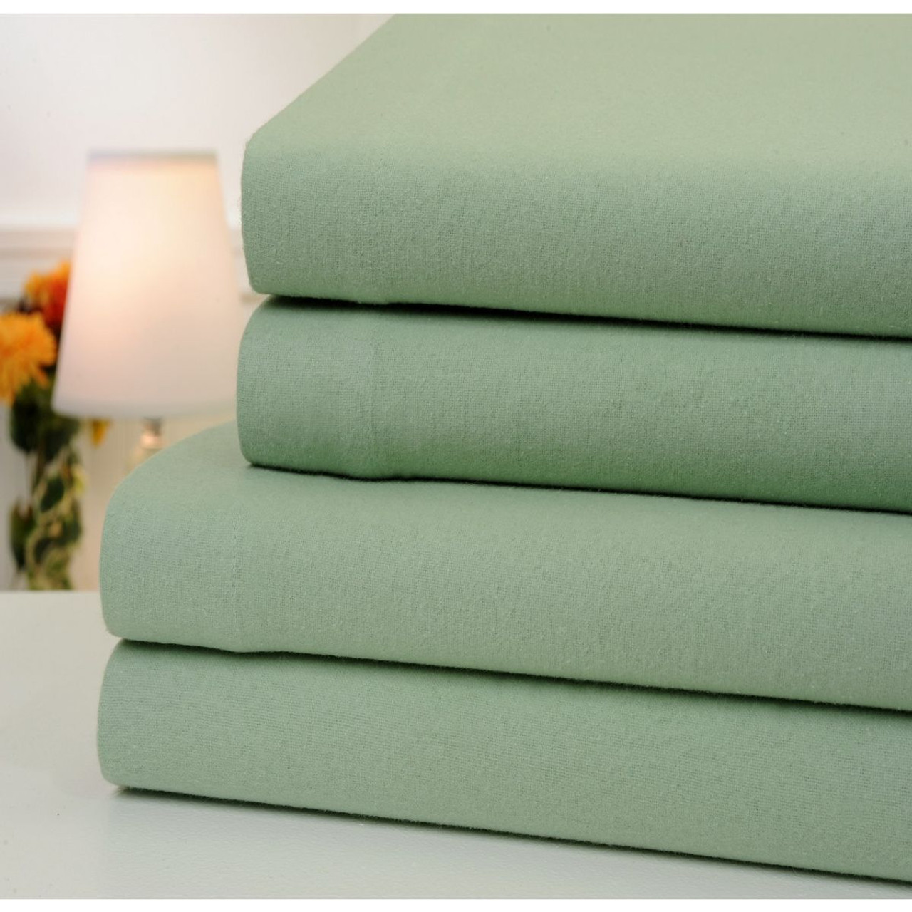 Bibb Home® 100% Cotton Solid 4-Piece Flannel Sheet Set product image