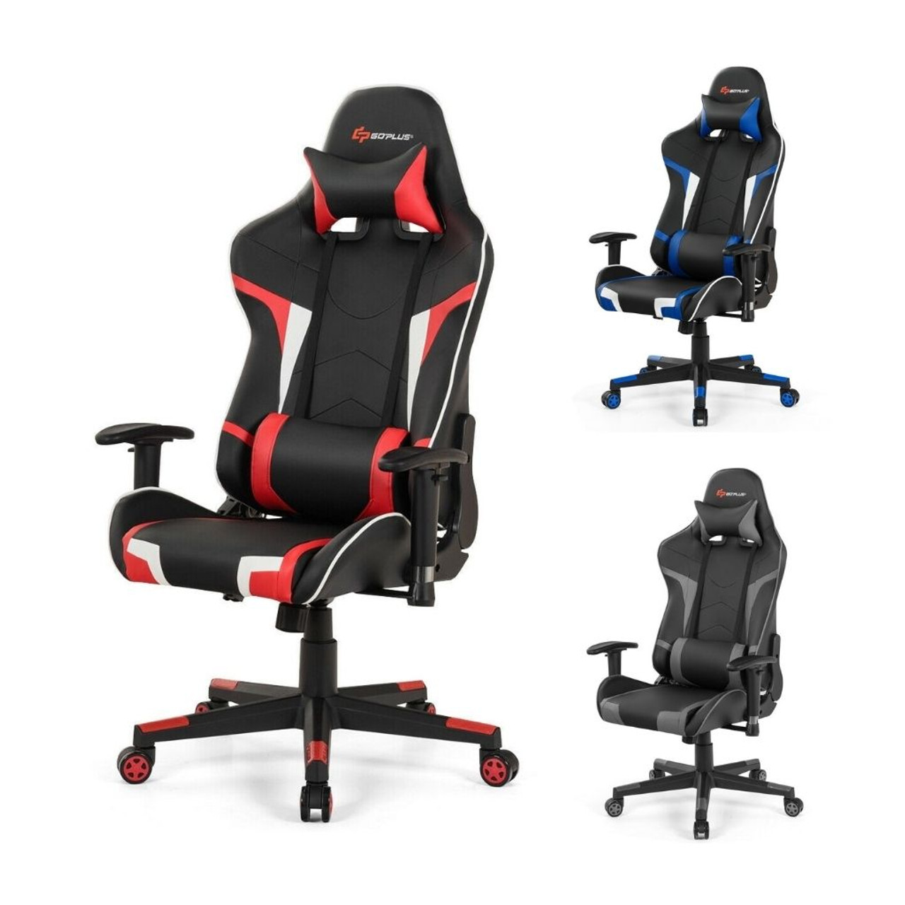 Reclining Gaming Chair with Massaging Lumbar Support product image