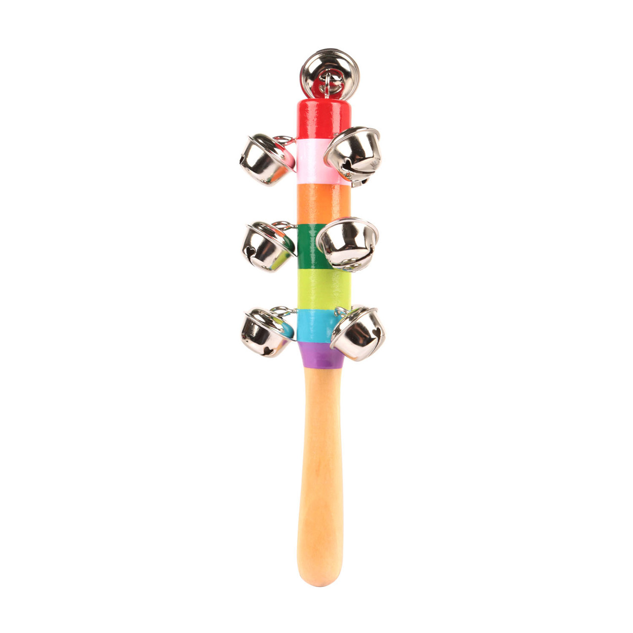 Rainbow Color Wooden Handbell Pram Rattle product image