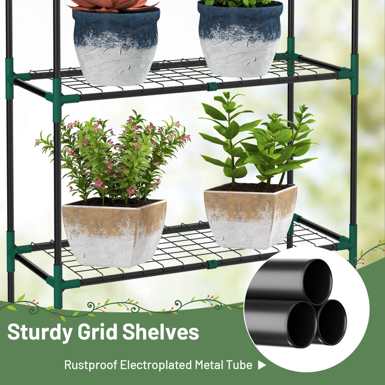 Portable Outdoor Mini Walk-in 4-Tier Greenhouse product image