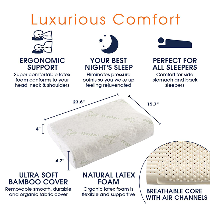 Cheer Collection Foam Pillow With Bamboo Cover product image