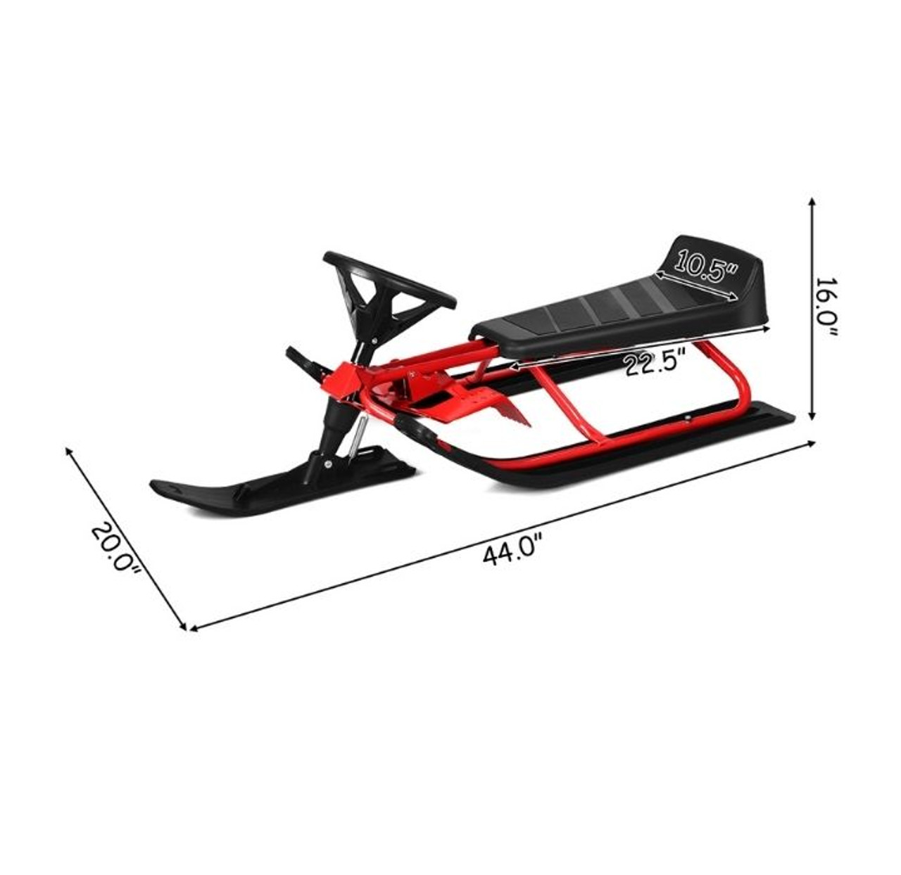 Kids' Snow Racer Sled with Steering Wheel & Double Brakes product image