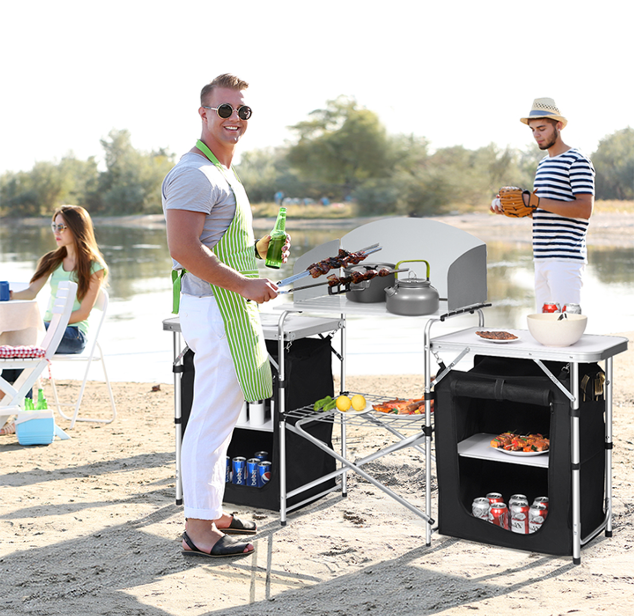 Folding Portable Aluminum Camping Grill Table product image