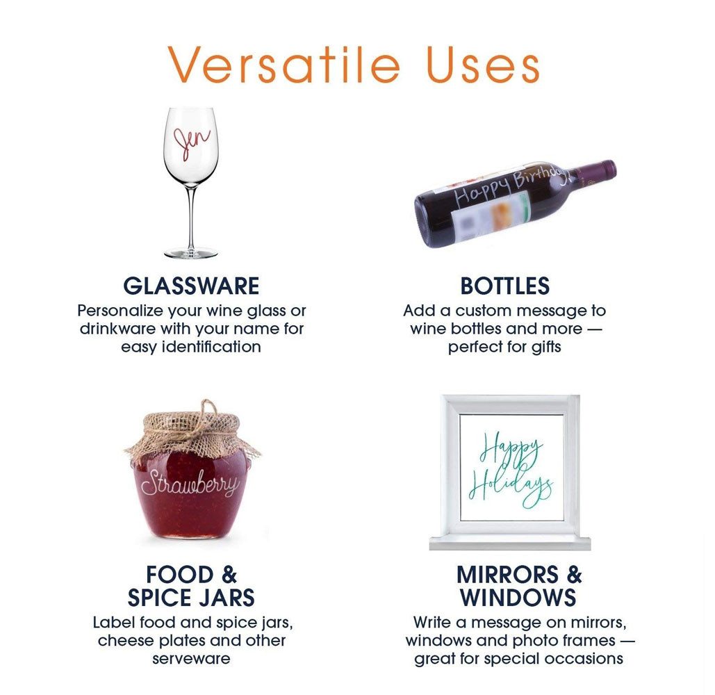 Cheer Collection Metallic Colors Wine Glass Markers product image