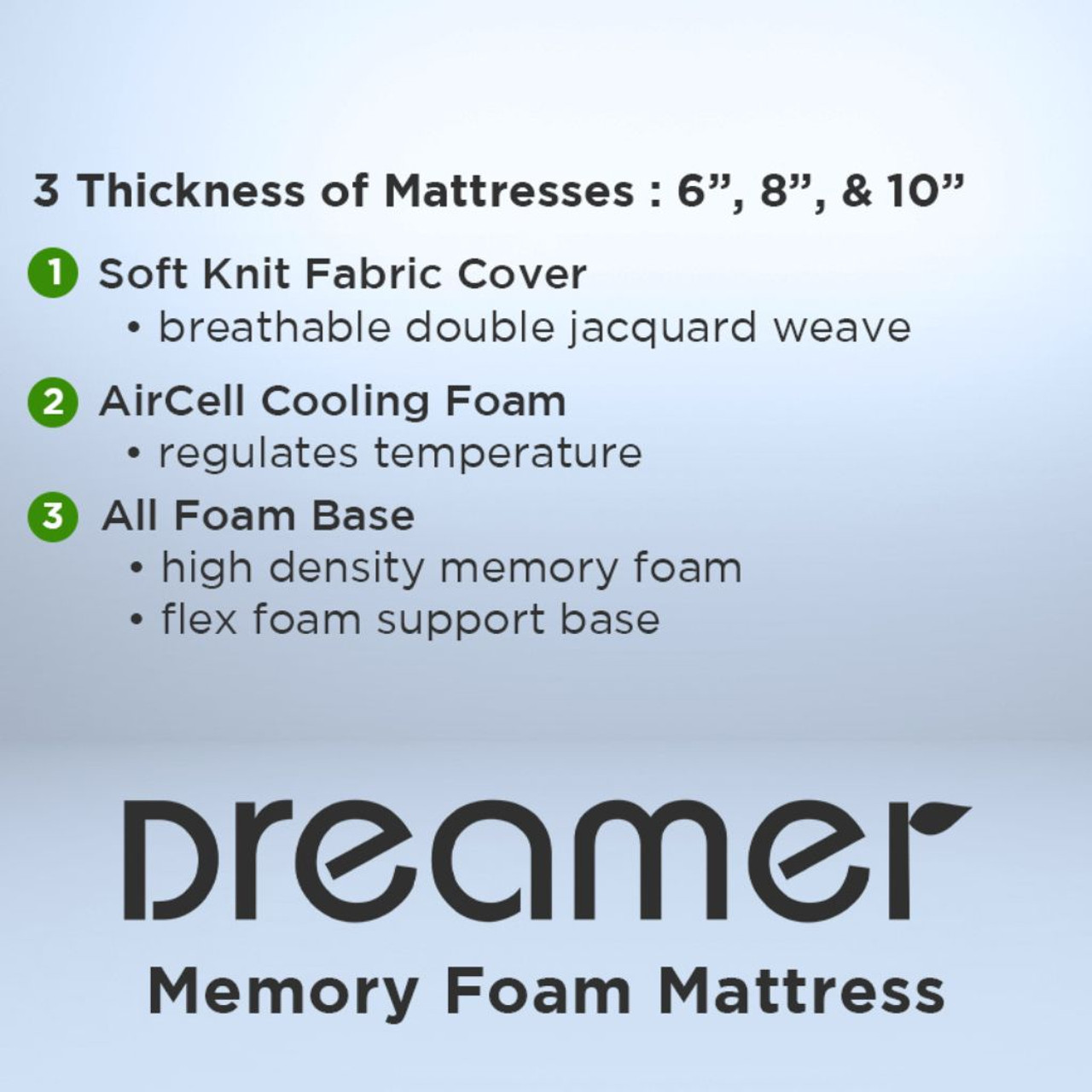 Dreamer 8" Bamboo Infused Memory Foam Medium Firm Mattress in a Box product image