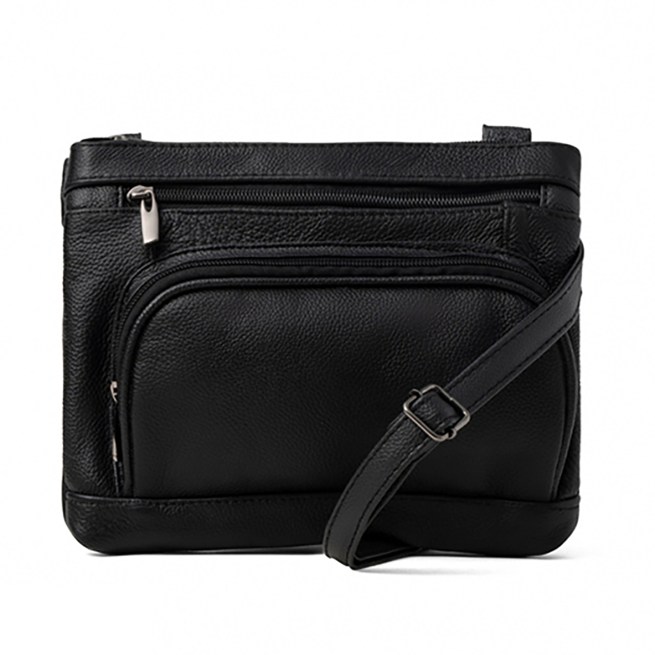 100% Genuine Soft Leather Wide Crossbody Bag with Strap product image