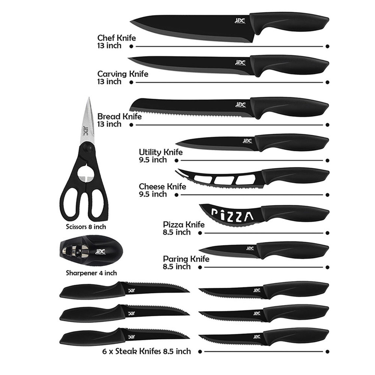Stainless Steel Ultra Sharp Professional Kitchen Knife Set product image