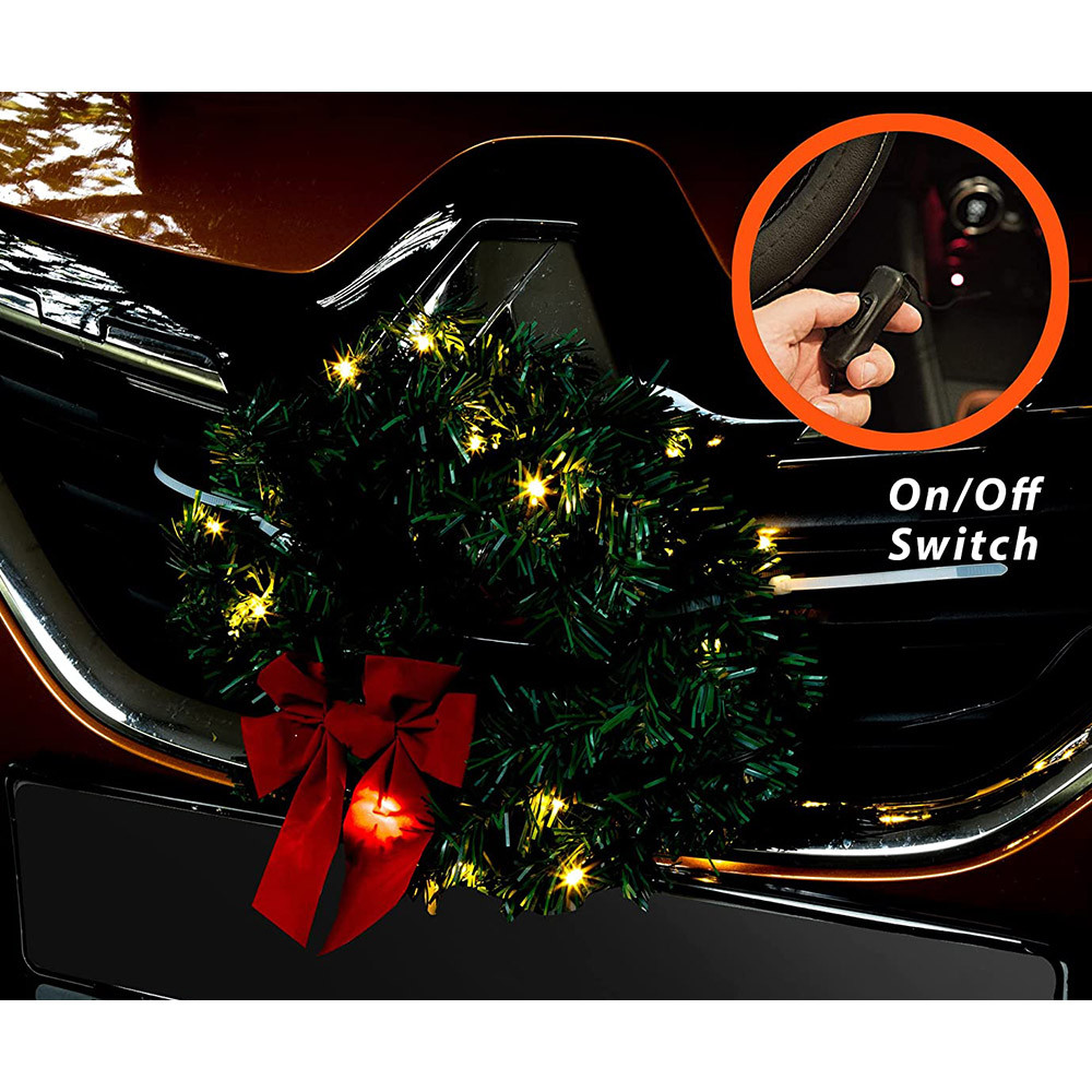 Zone Tech Car Wreath With Led Lights And 12V Plug product image