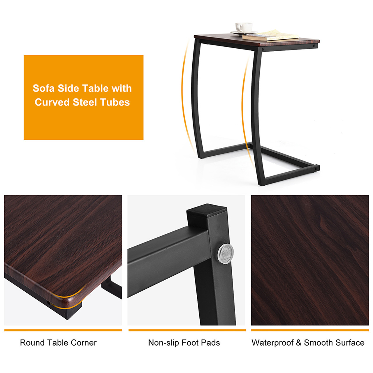 C-Shaped Sofa Side End Table product image