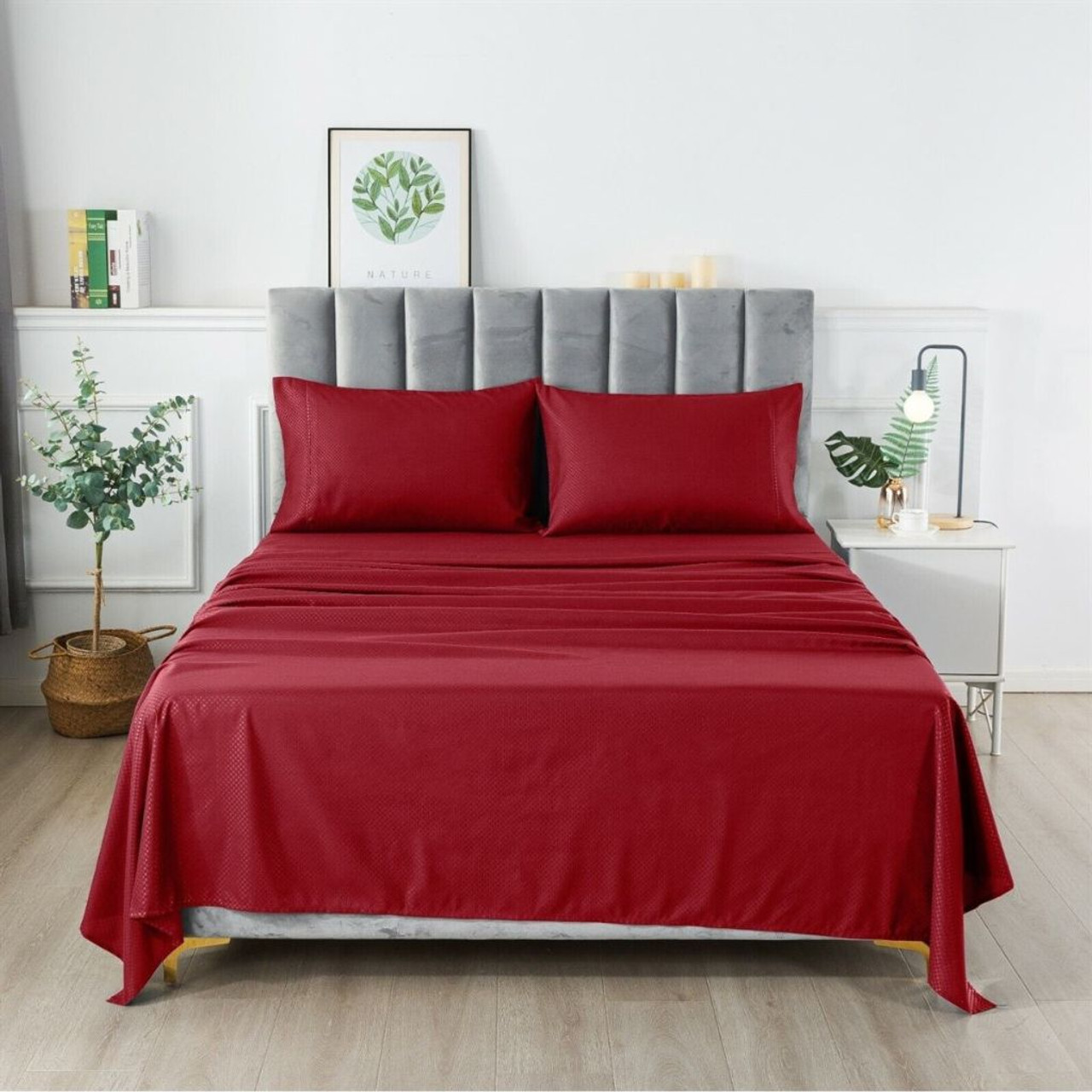 1800 Series 4-Piece Deep Pocket Checkered Bed Sheet Set product image