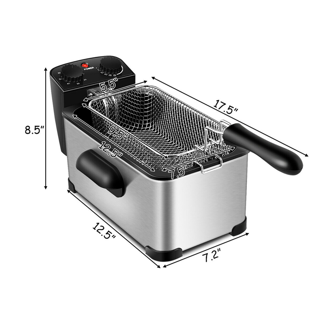 3.2-Quart 1,700-Watt Electric Deep Fryer - DailySteals