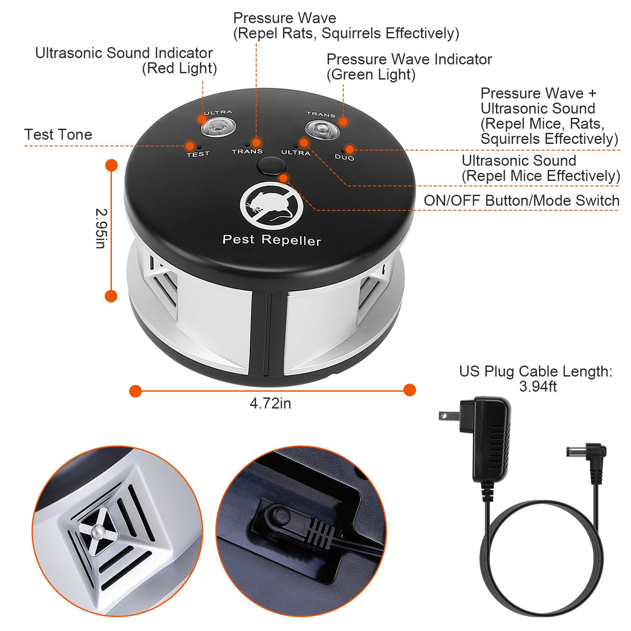 360-Degree Ultrasonic Pest Repeller product image