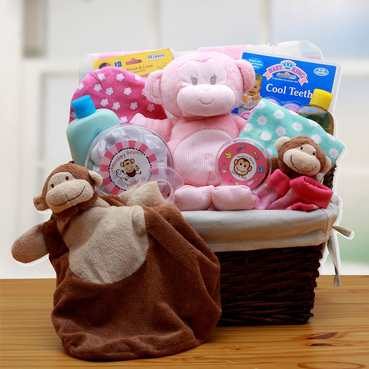 New Little Monkey Baby Gift Basket (Pink) product image