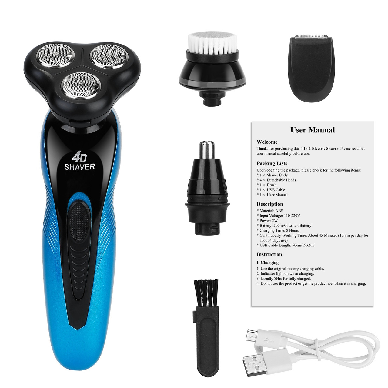 4-in-1 Men's Waterproof Electric Shaver product image