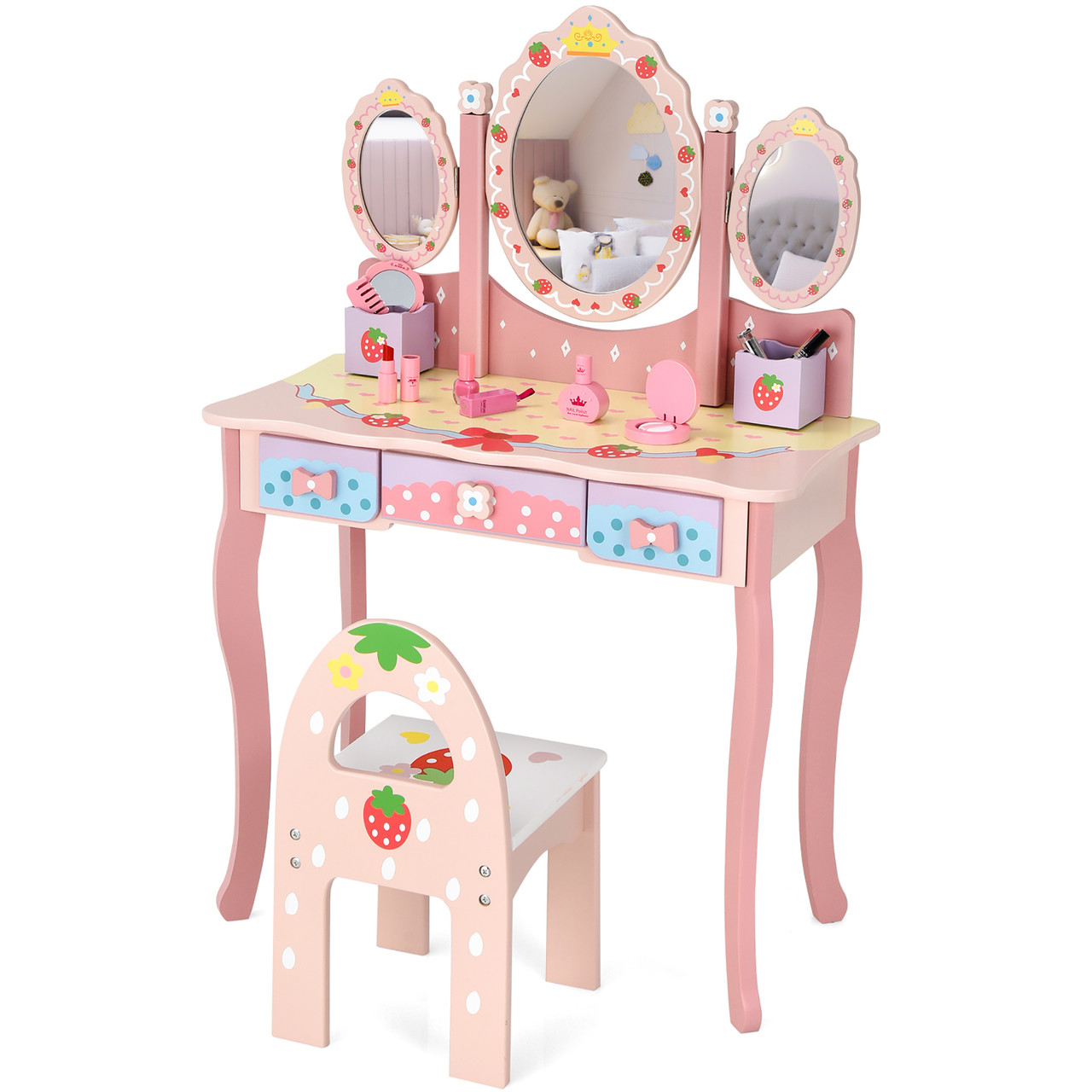 Kids' Princess Vanity Makeup Dressing Table Set product image