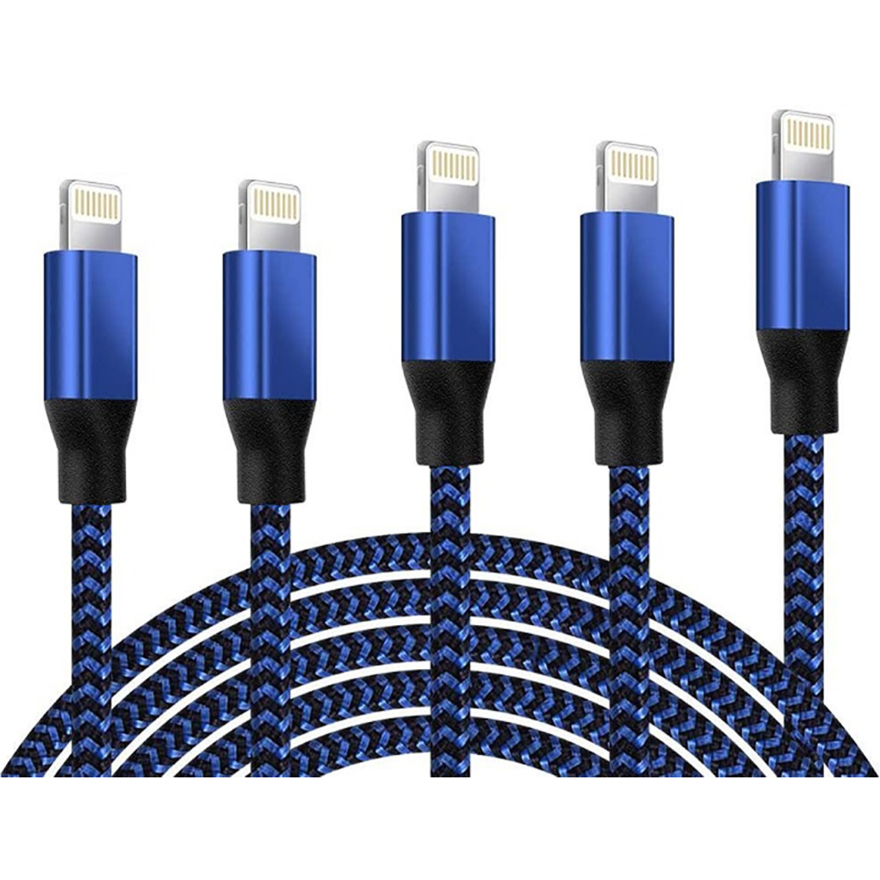 Two-Tone Braided MFi Lightning Cables for Apple® Devices (5-Pack) product image