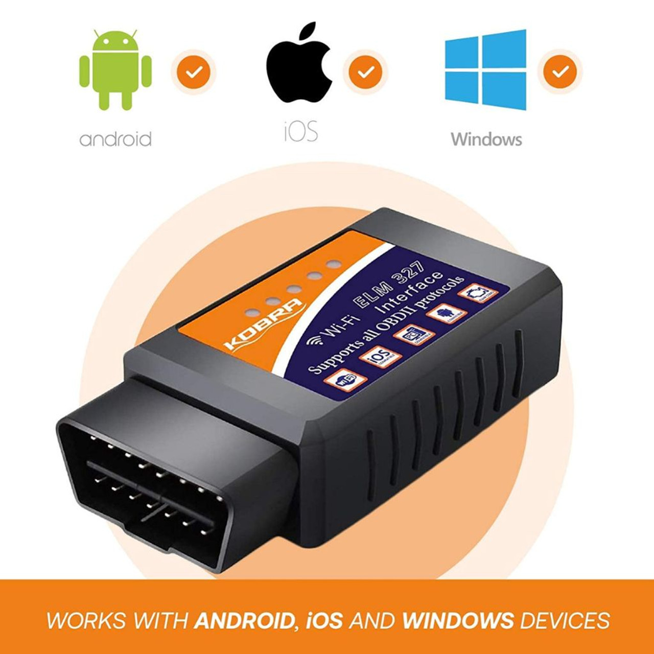 Kobra™ OBD2 Car Diagnostic Code Scanner with Wi-Fi for iOS/Android product image