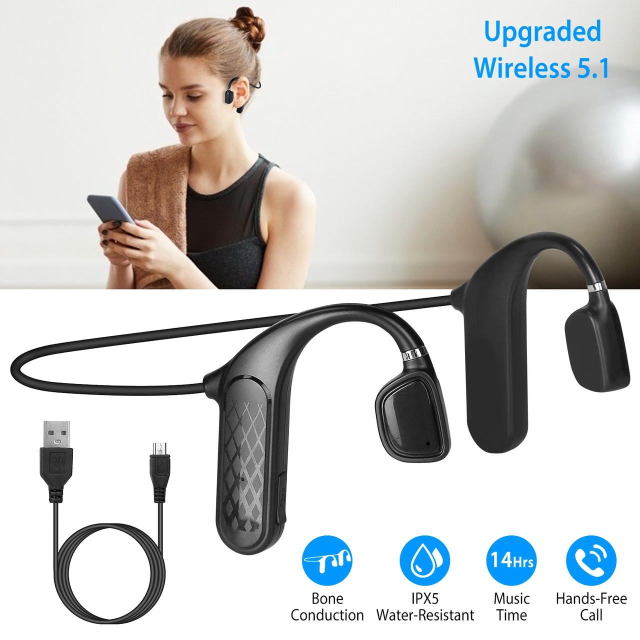 iNova™ Wireless V5.1 Bone Conduction Earphones product image