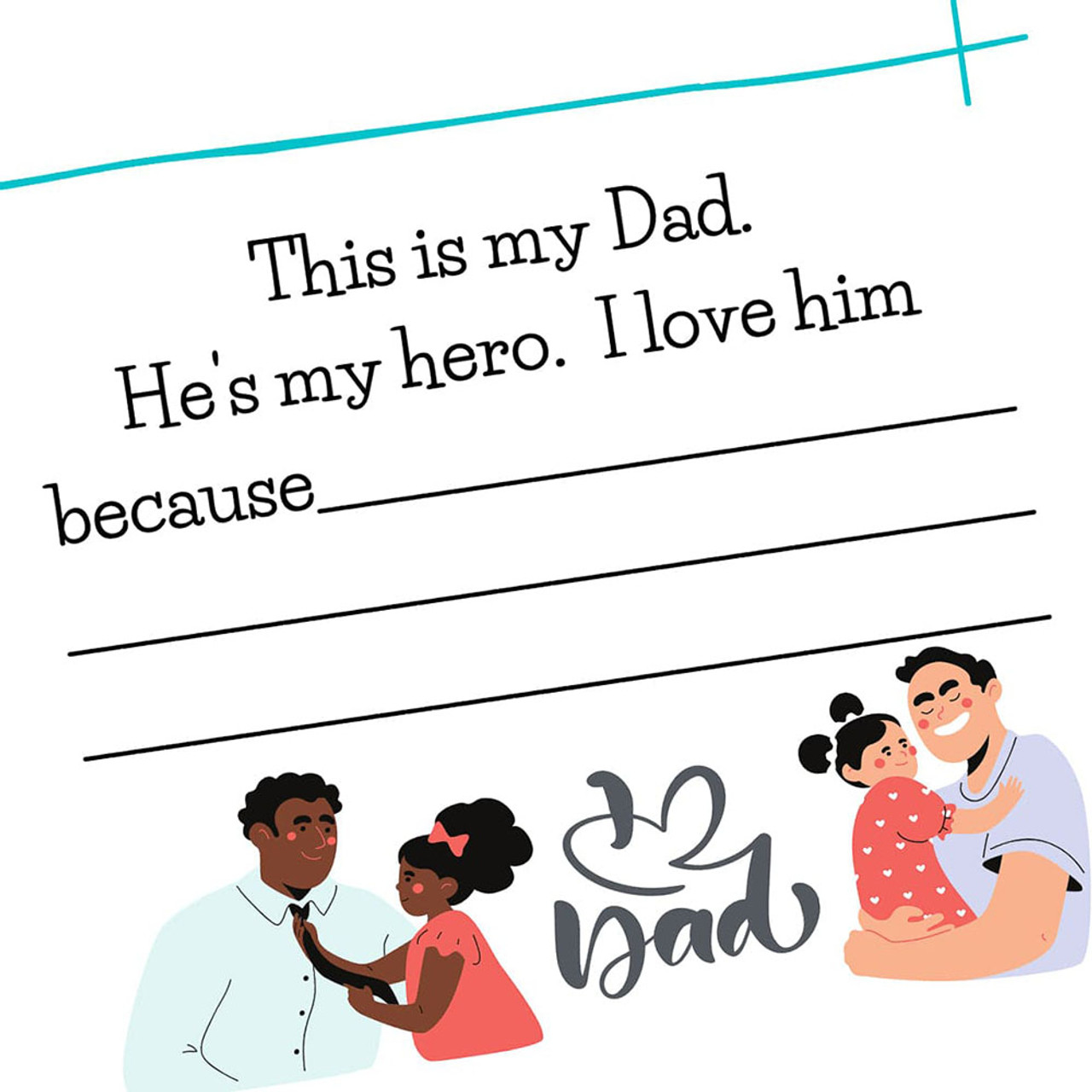 Fill-in-the-Blank Prompt 'Best Dad Ever!' Paperback Book, Written by Your Child! product image