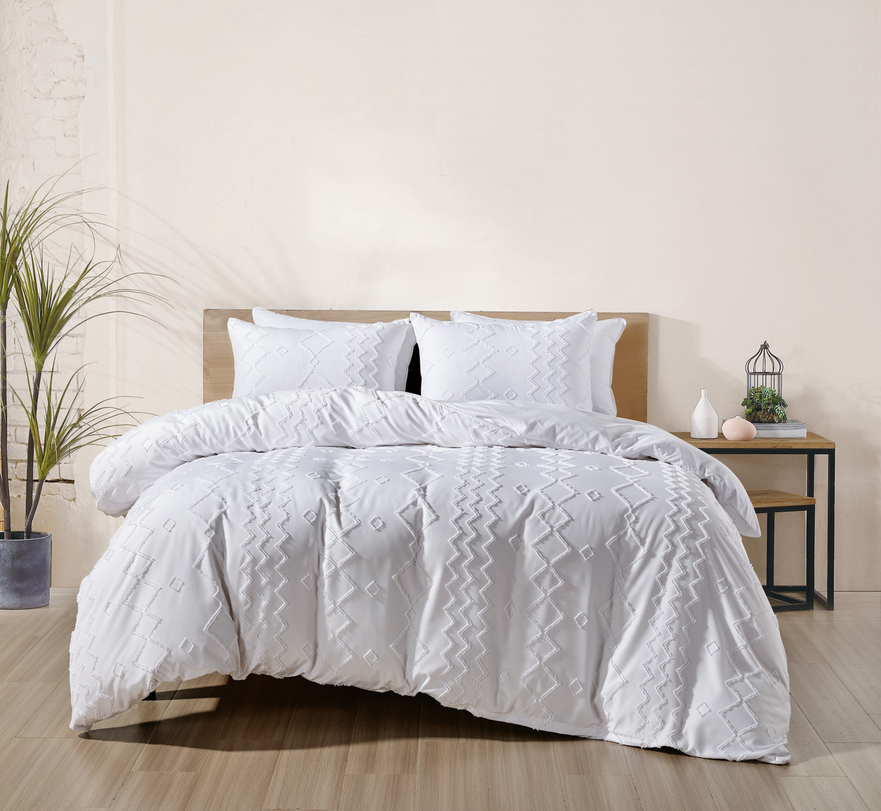 Bibb Home® 2,000TC 3-Piece Tufted Duvet Cover Set product image