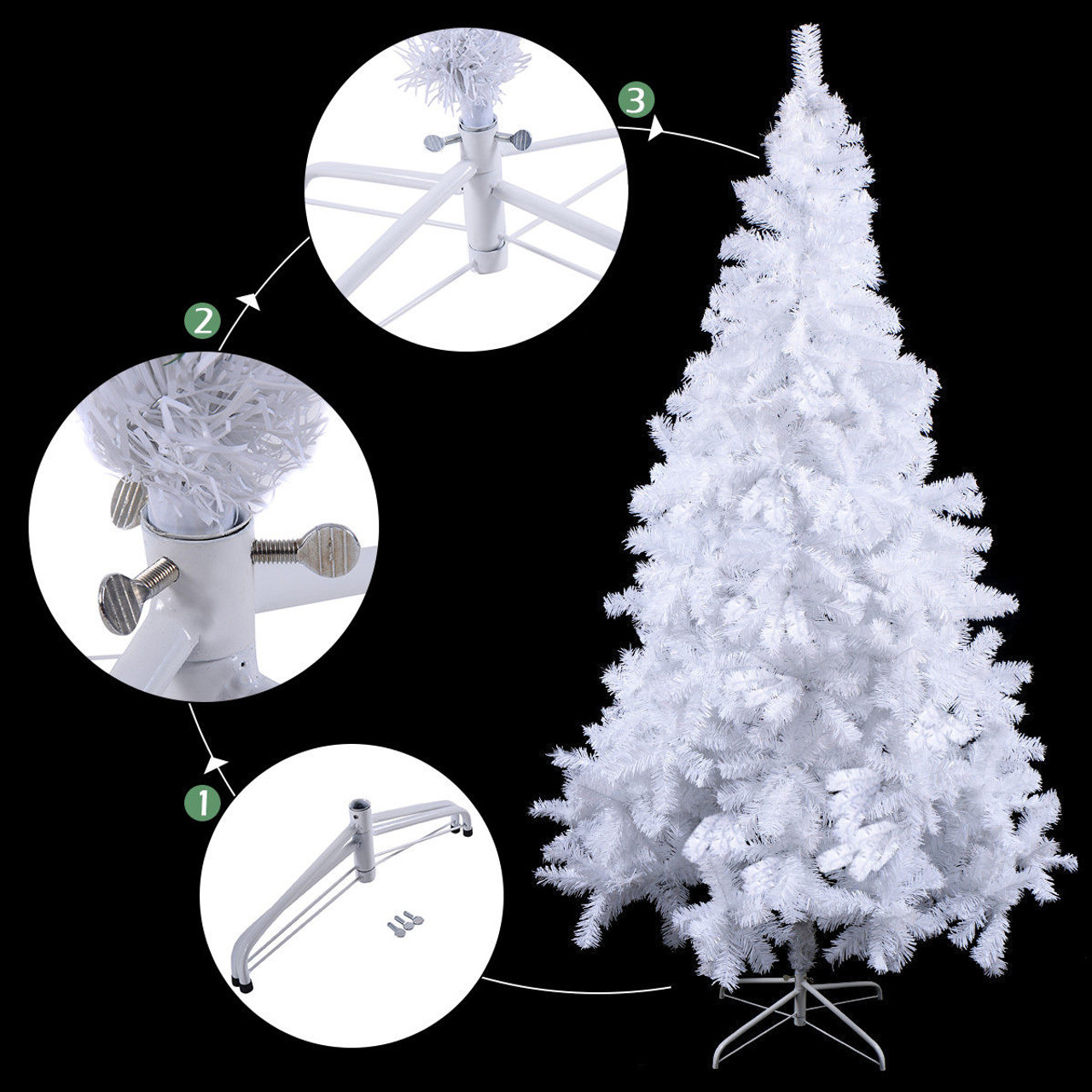5/6/7/8-Foot White Christmas Tree with Solid Metal Legs product image