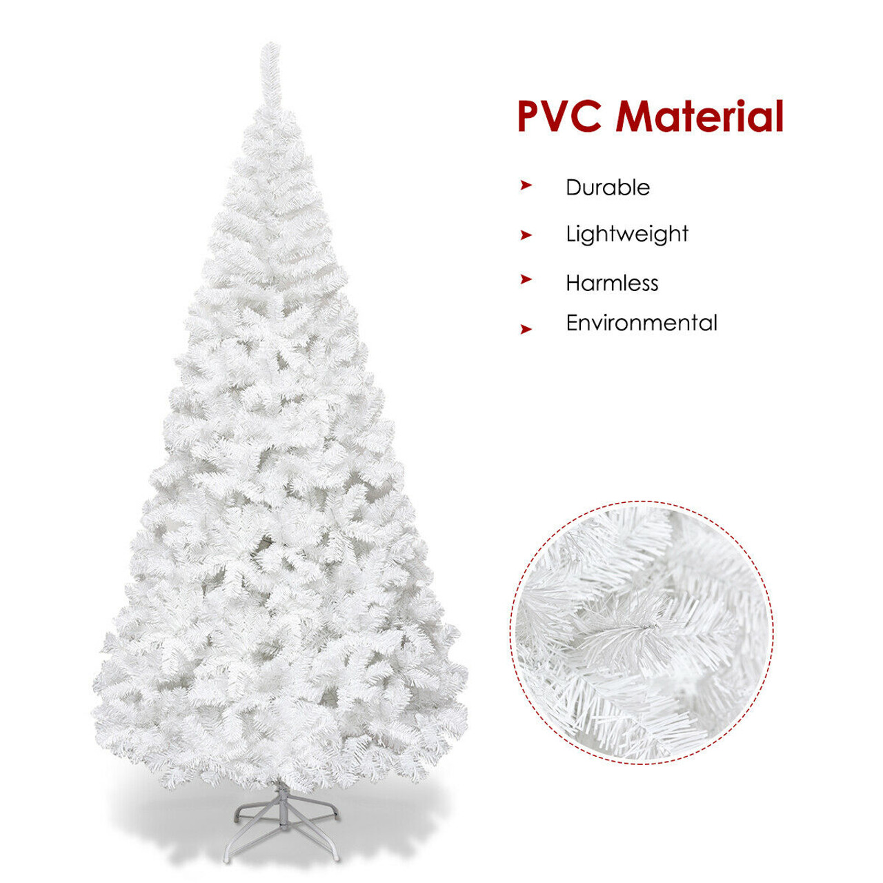 5/6/7/8-Foot White Christmas Tree with Solid Metal Legs product image