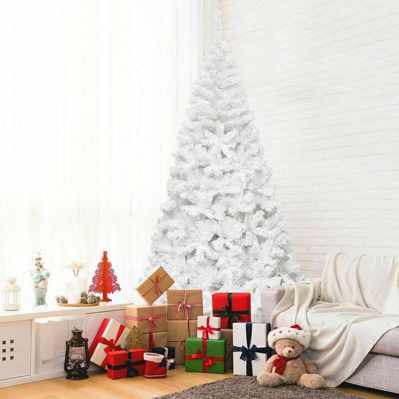 5/6/7/8-Foot White Christmas Tree with Solid Metal Legs product image