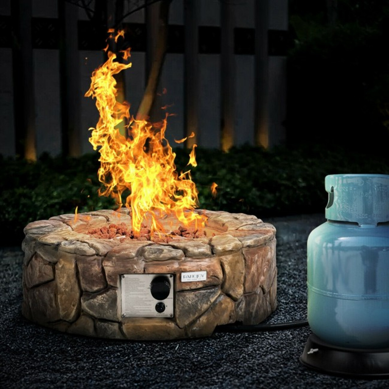 28" Propane Fire Pit with Weather-Resistant Stone-like Finish  product image