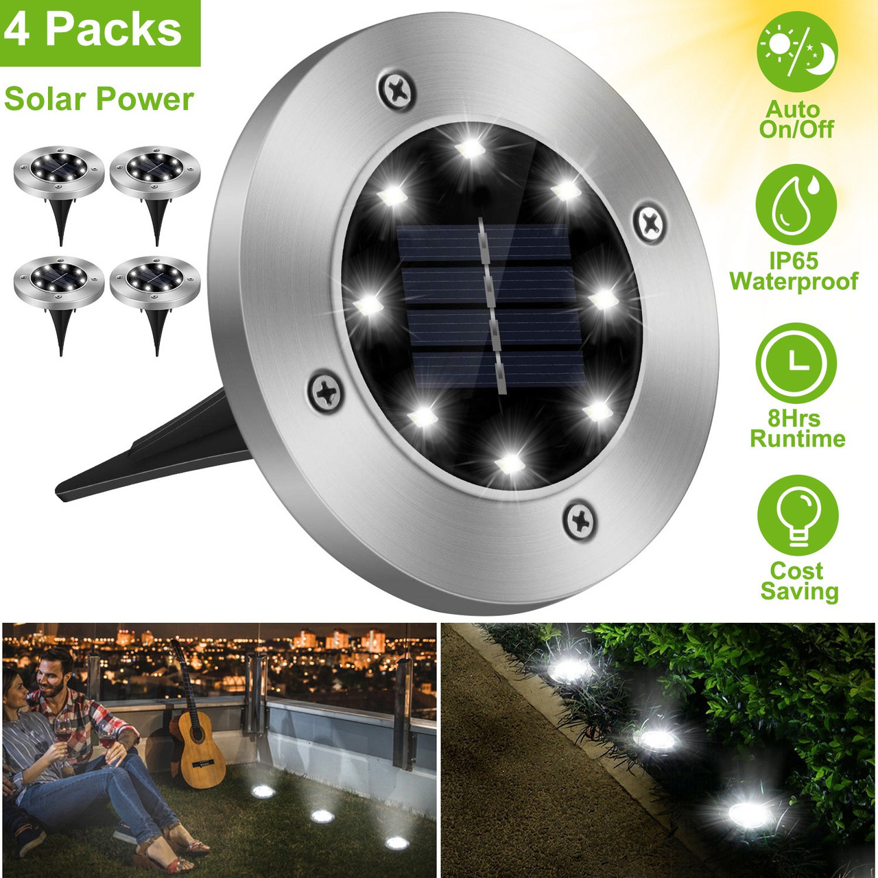 Solarek® Solar-Powered Outdoor Pathway Light (4- or 8-Pack) product image