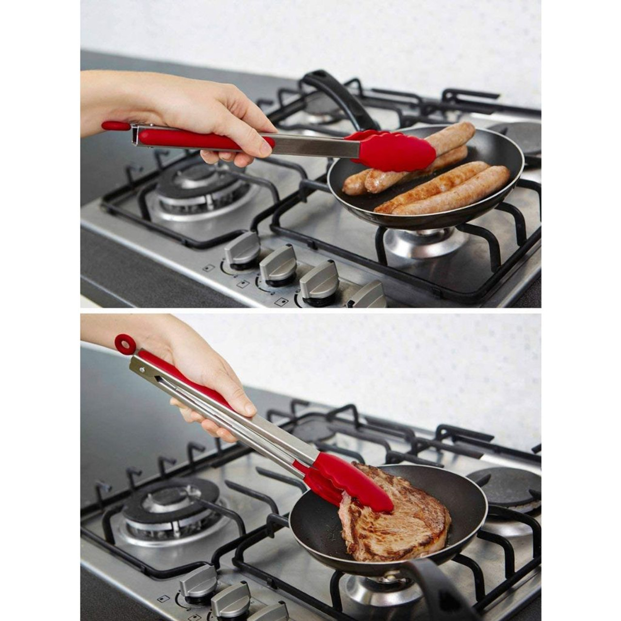 StarPack™ Nonstick Silicone and Stainless Steel Kitchen Tongs (2-Pack) product image