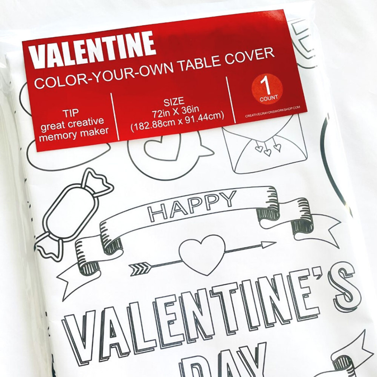 Personalized Valentine's Coloring Tablecloth product image