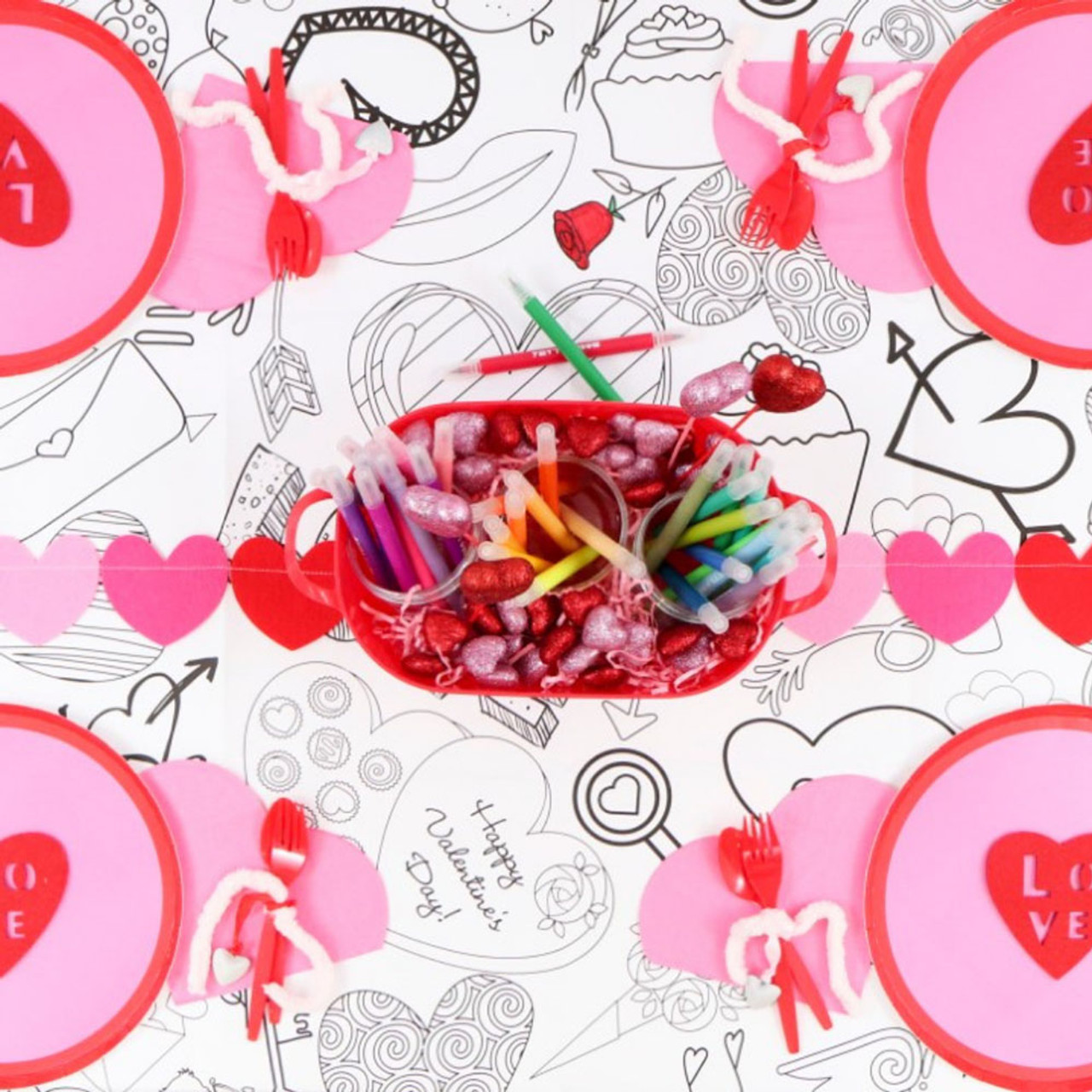 Personalized Valentine's Coloring Tablecloth product image