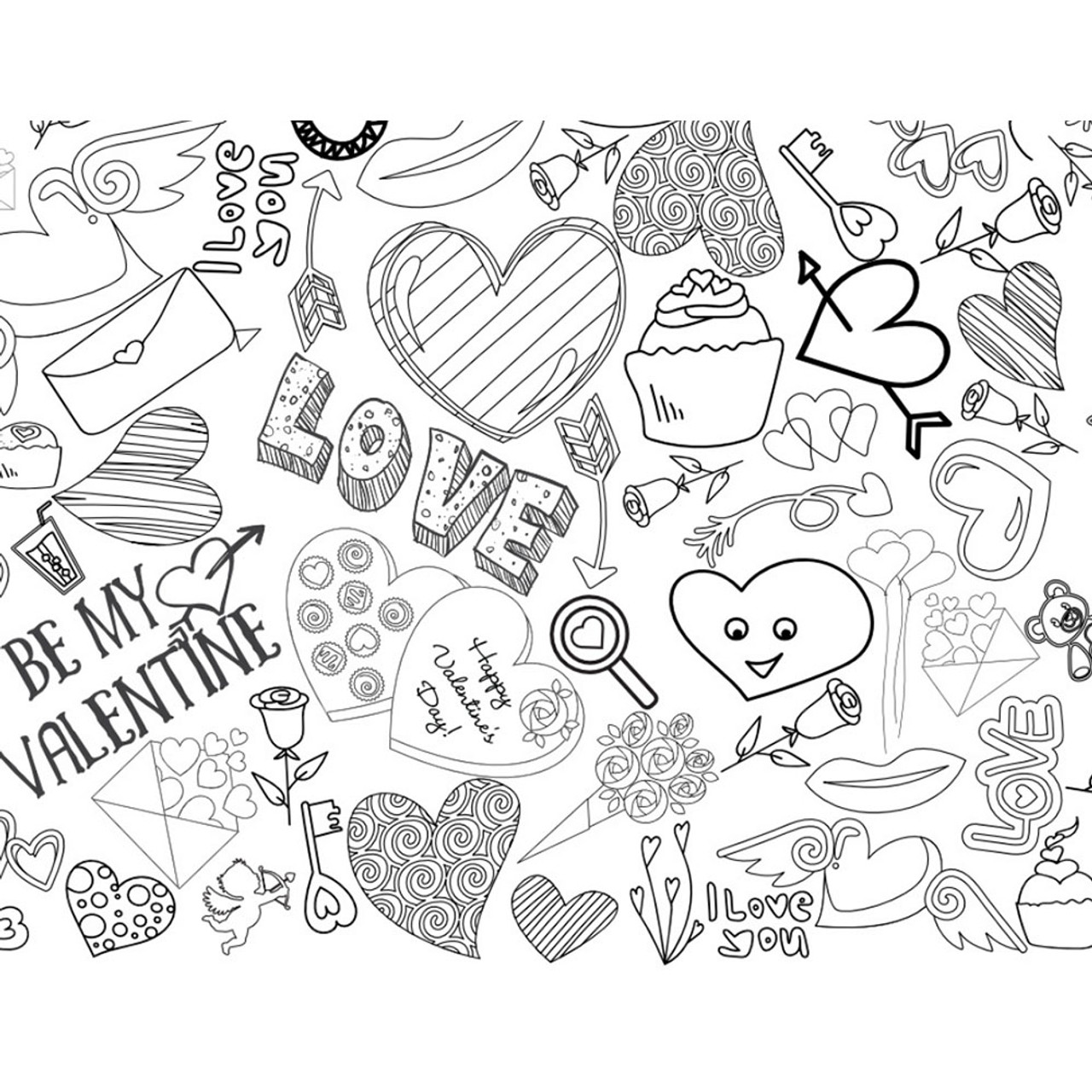 Personalized Valentine's Coloring Tablecloth product image