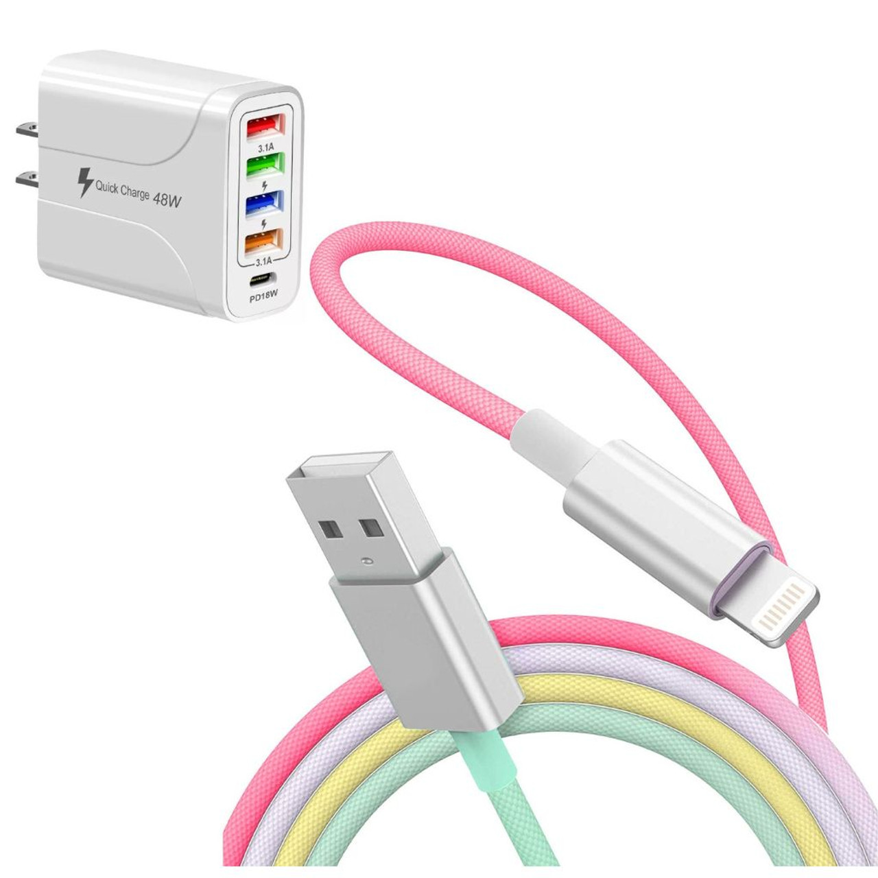 6-Foot Lightning Charging Cable with Car or Wall Adapter product image