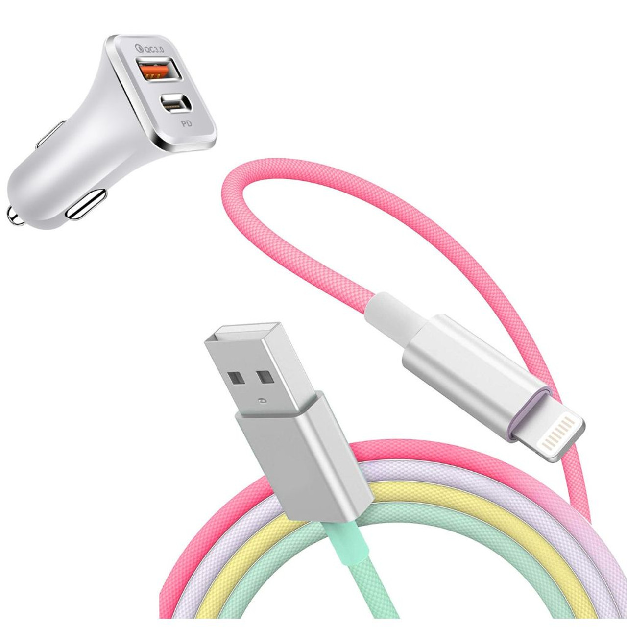 6-Foot Lightning Charging Cable with Car or Wall Adapter product image