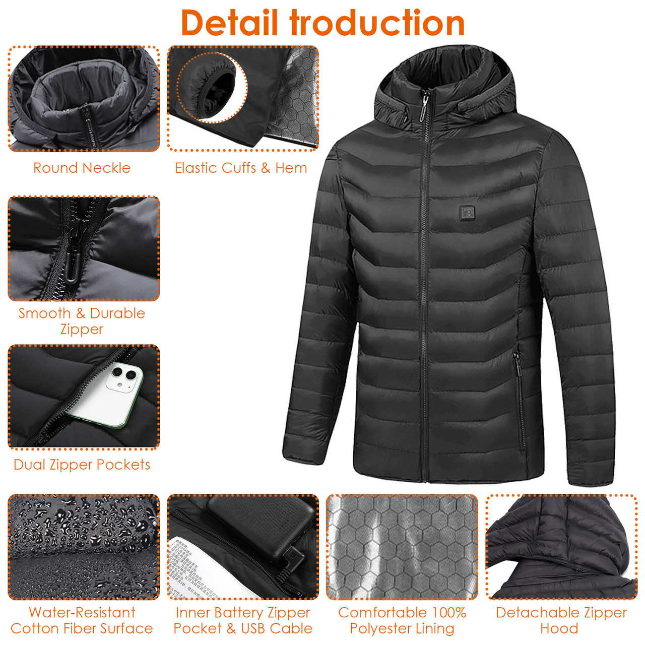 N'Polar™ USB Electric Heating Jacket with Power Bank  product image