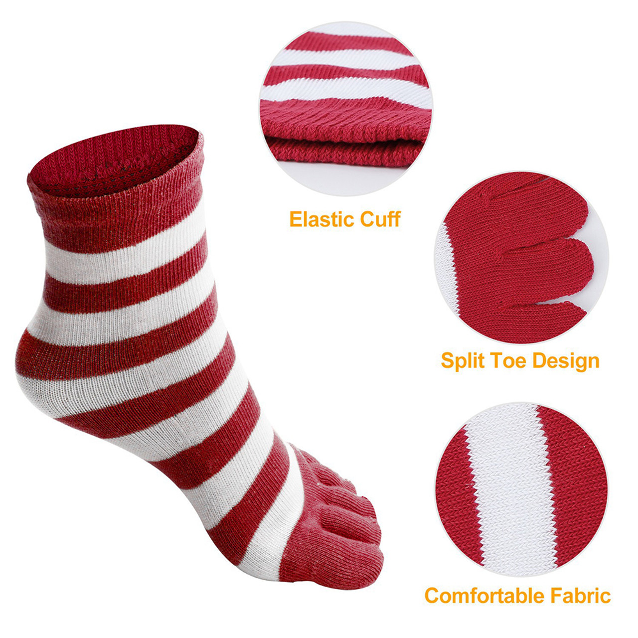 Women's Striped Toe Crew Socks (6-Pair) product image