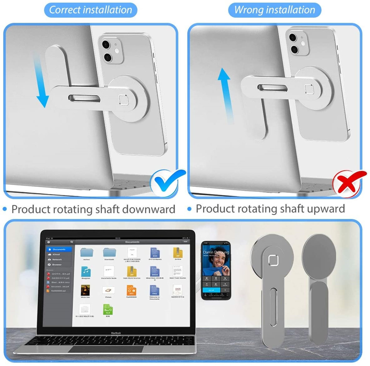 MagSafe Compatible Laptop iPhone Mount product image