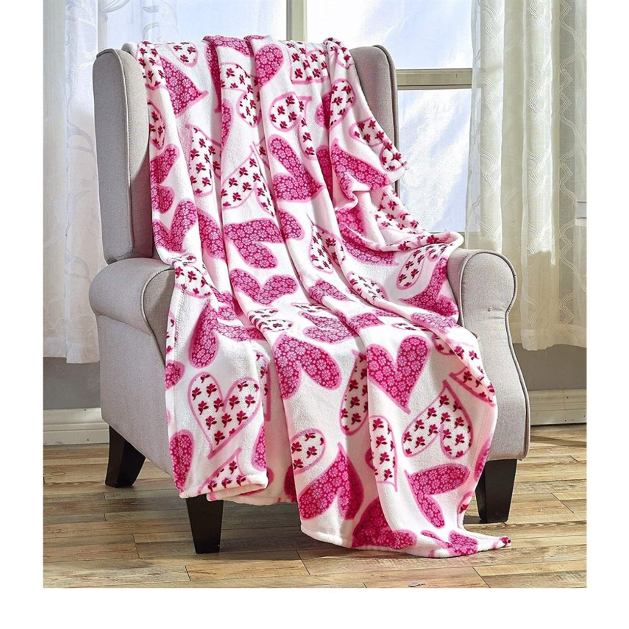 Valentine's Day Heart-Themed Ultra Plush Throw Blanket product image