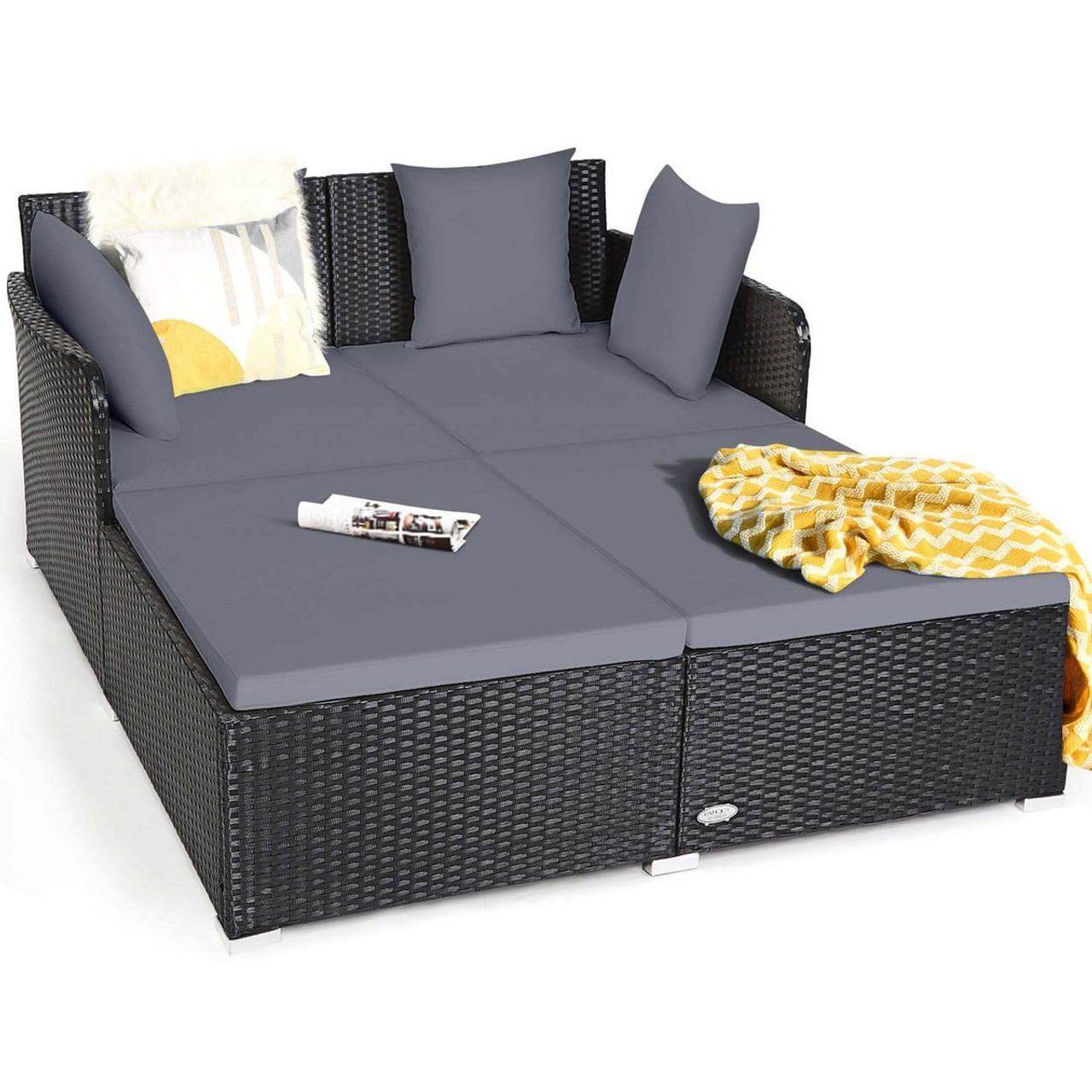 Cushioned Outdoor Patio Rattan Daybed product image