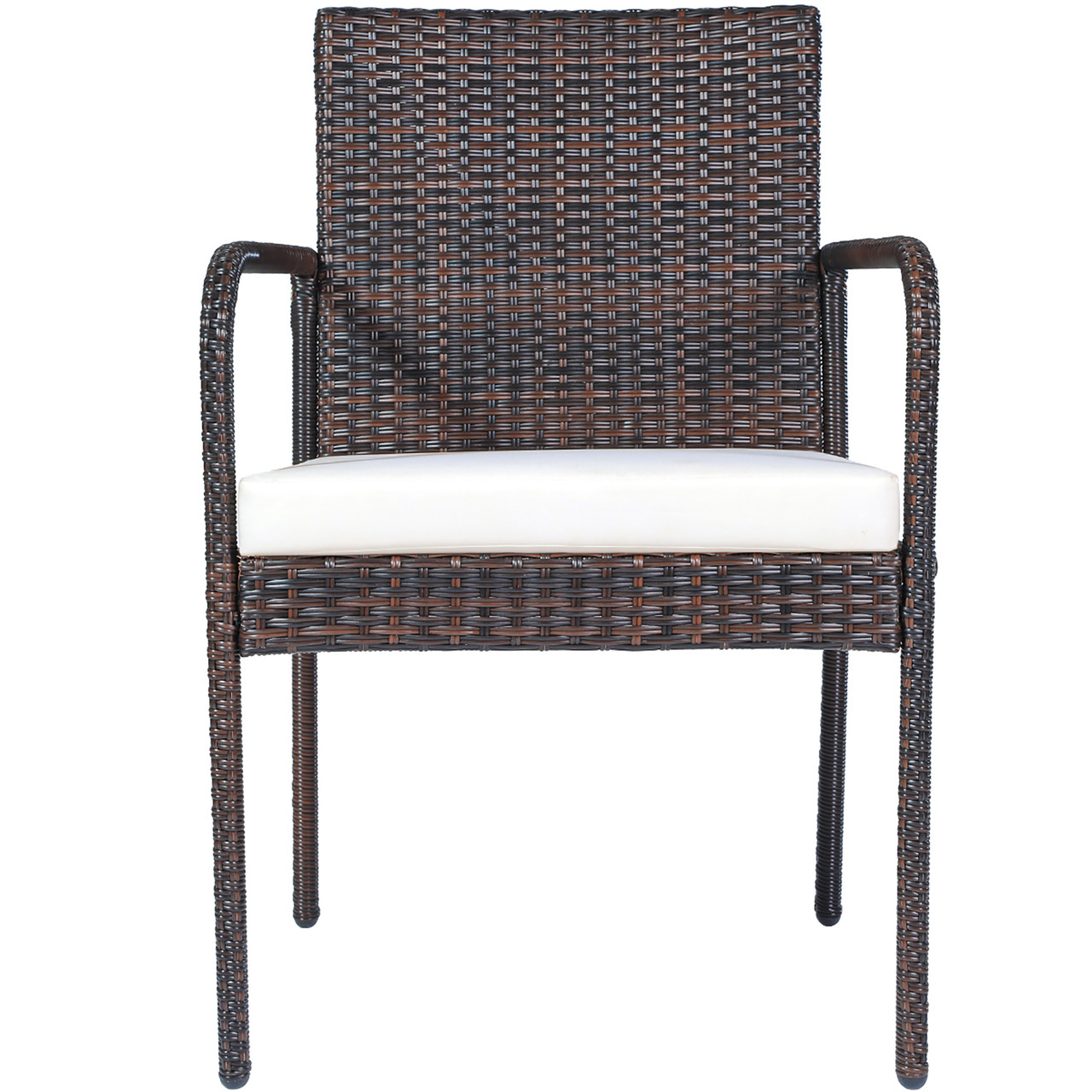 Goplus® Cushioned Outdoor Patio Rattan Dining Chairs (Set of 4) product image