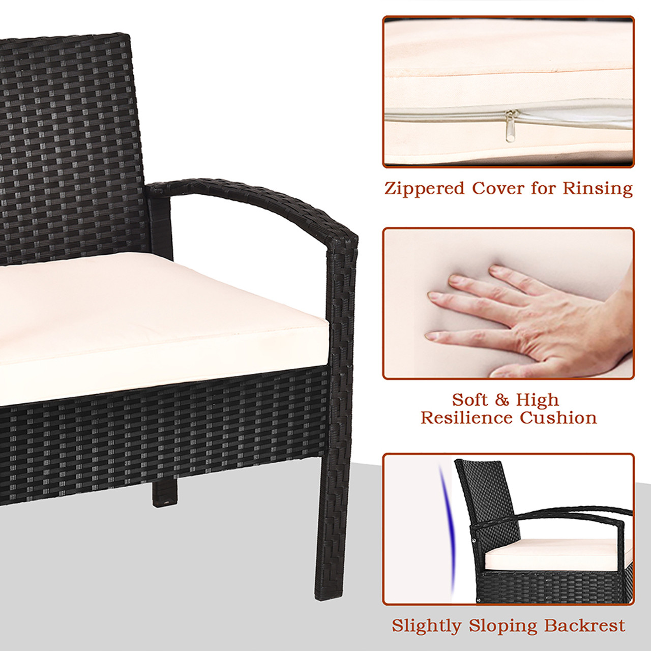 3-Piece Patio Rattan Furniture Set  product image