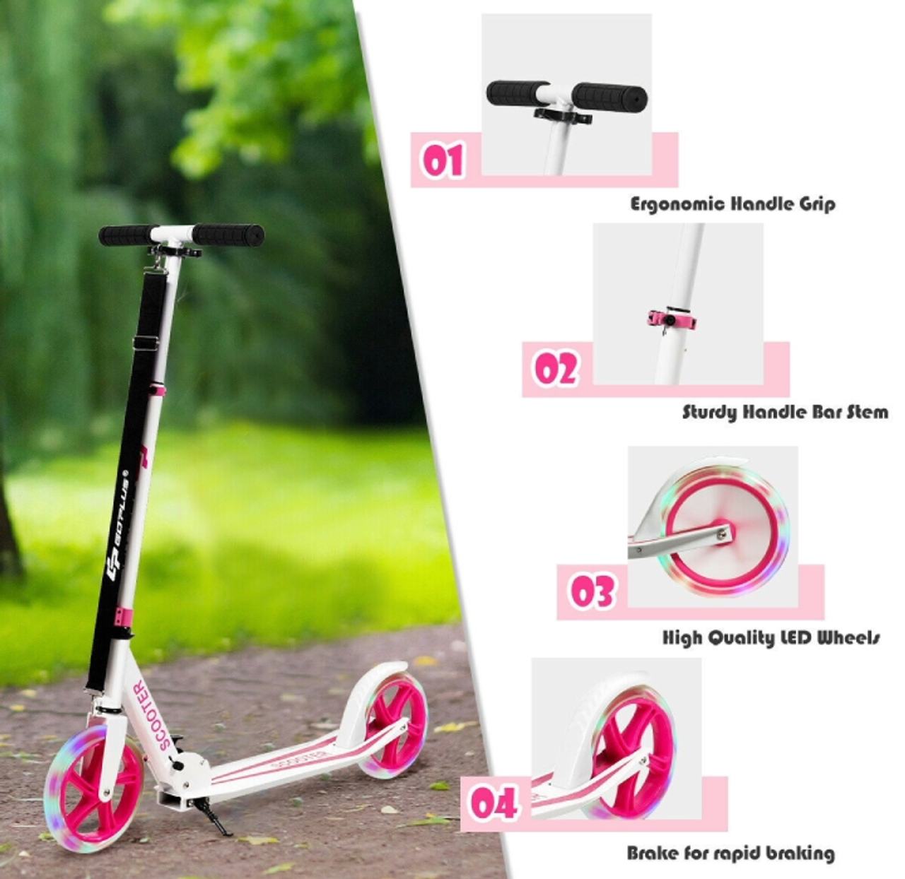 Kids' Folding Kick Scooter with LED Wheels product image