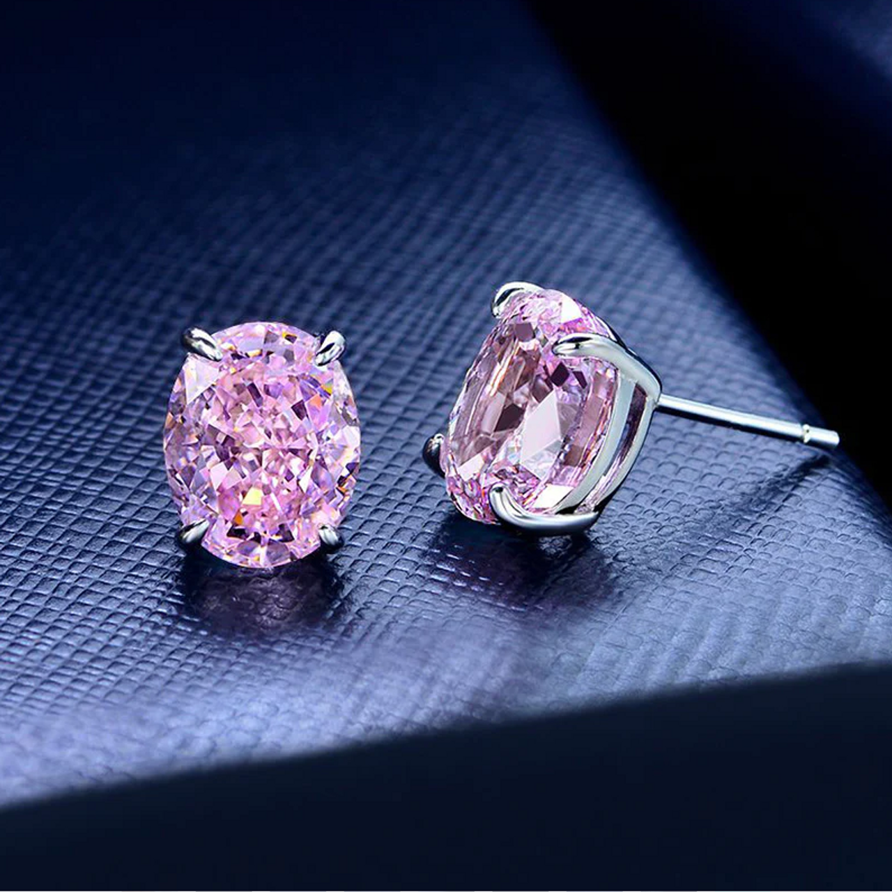 2.00CTTW CZ Oval Set Earrings (2-Pair) product image