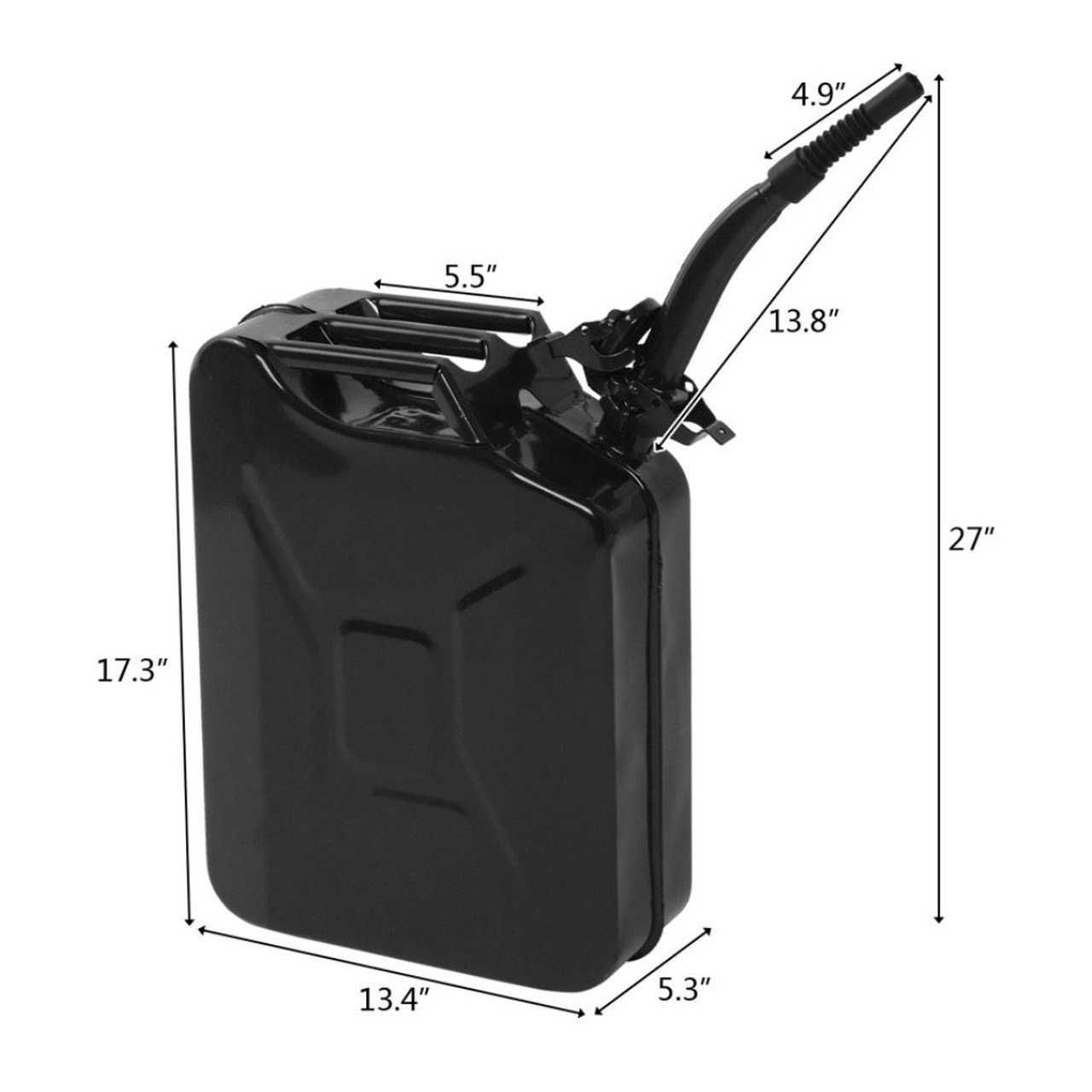 5-Gallon Jerry Can Gasoline Canister with Spout Black product image