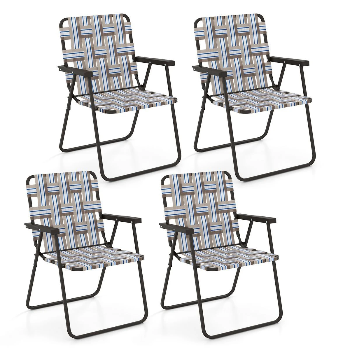 Folding Steel and PE Webbed Lawn Chair (2- to 6-Pack) product image
