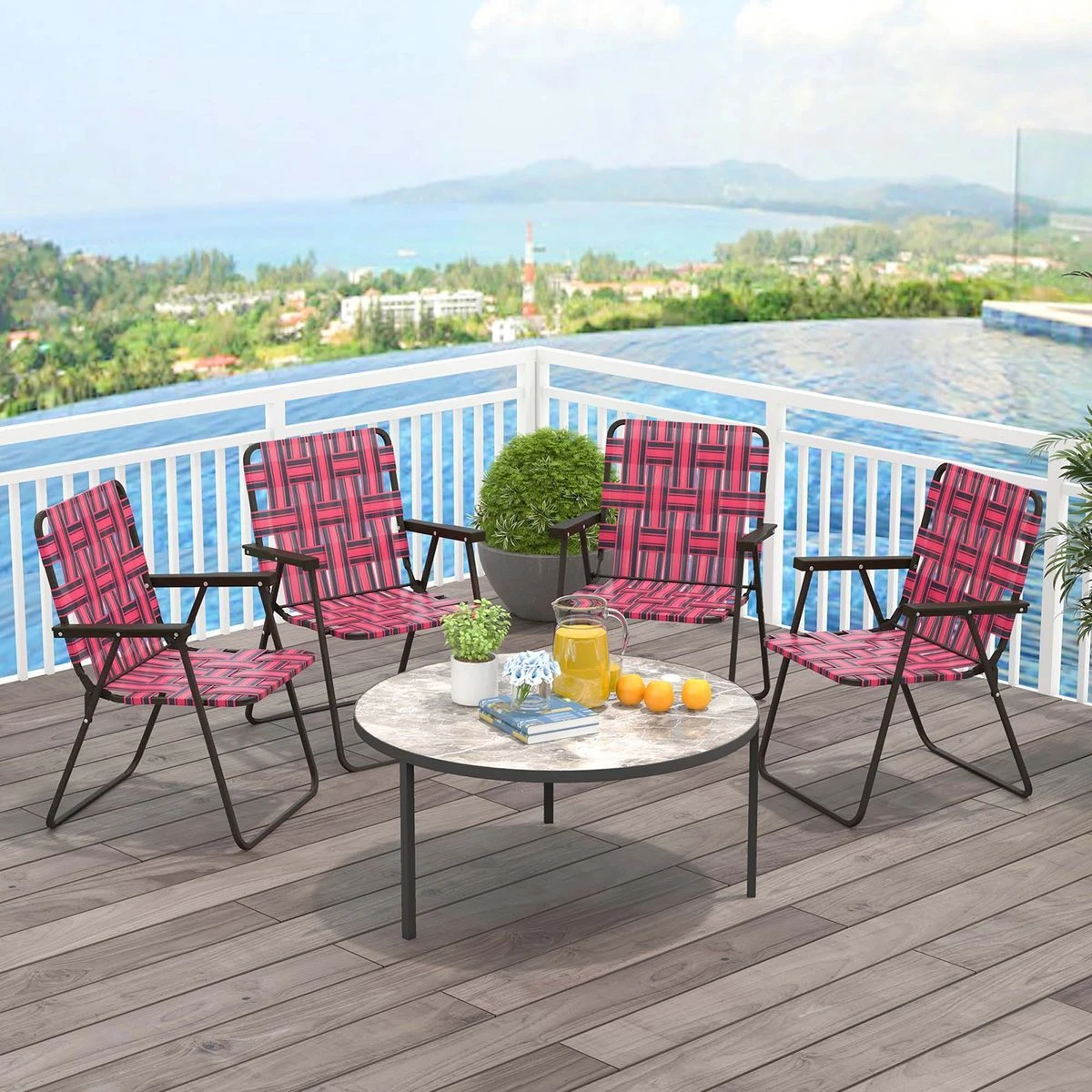 Folding Steel and PE Webbed Lawn Chair (2- to 6-Pack) product image