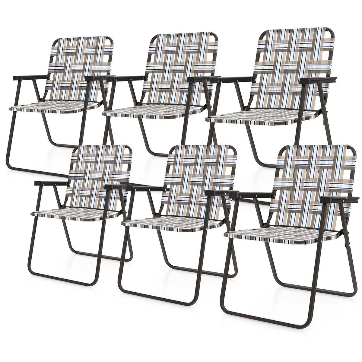 Folding Steel and PE Webbed Lawn Chair (2- to 6-Pack) product image