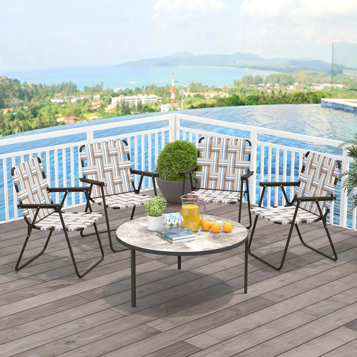 Folding Steel and PE Webbed Lawn Chair (2- to 6-Pack) product image