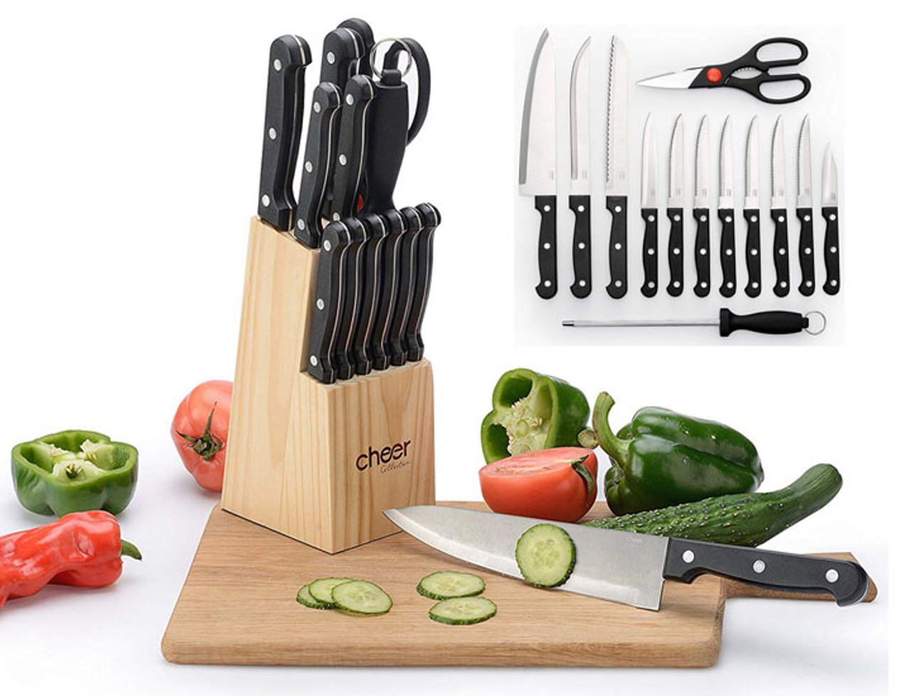 Cheer Collection 6pc Stainless Steel Kitchen Knife Set